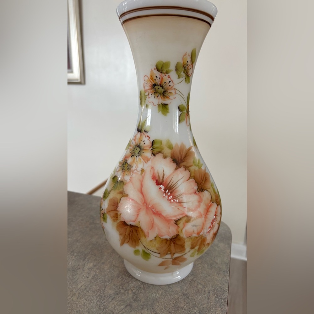 Fenton 14 inch Floral Vase